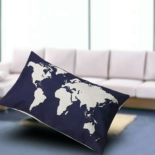 世界地图 枕头