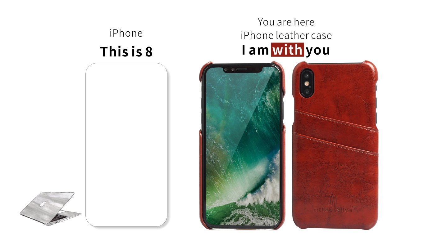 WOOZU 沃卒 苹果iPhone X 手机壳 手机套 真皮后壳 (油棕)