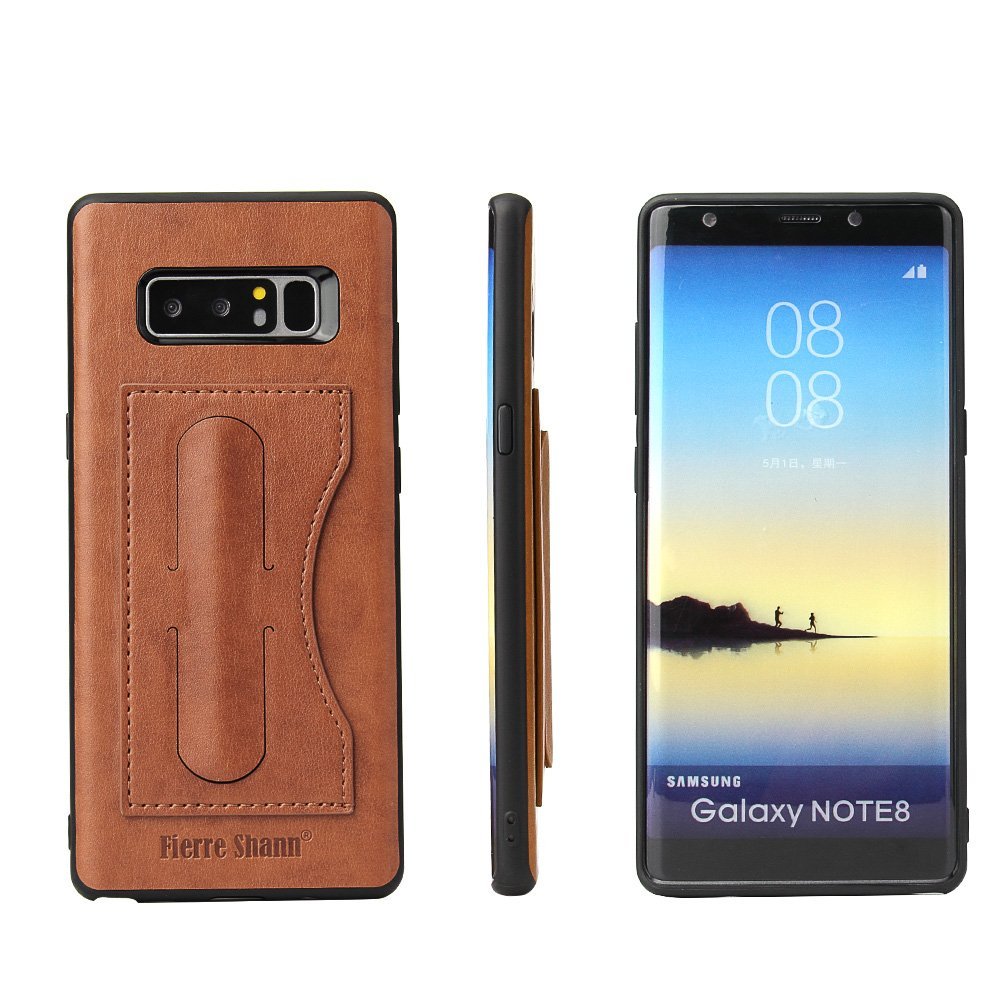 WOOZU沃卒 Samsung Galaxy Note 8 手机壳 PU皮套 (棕)