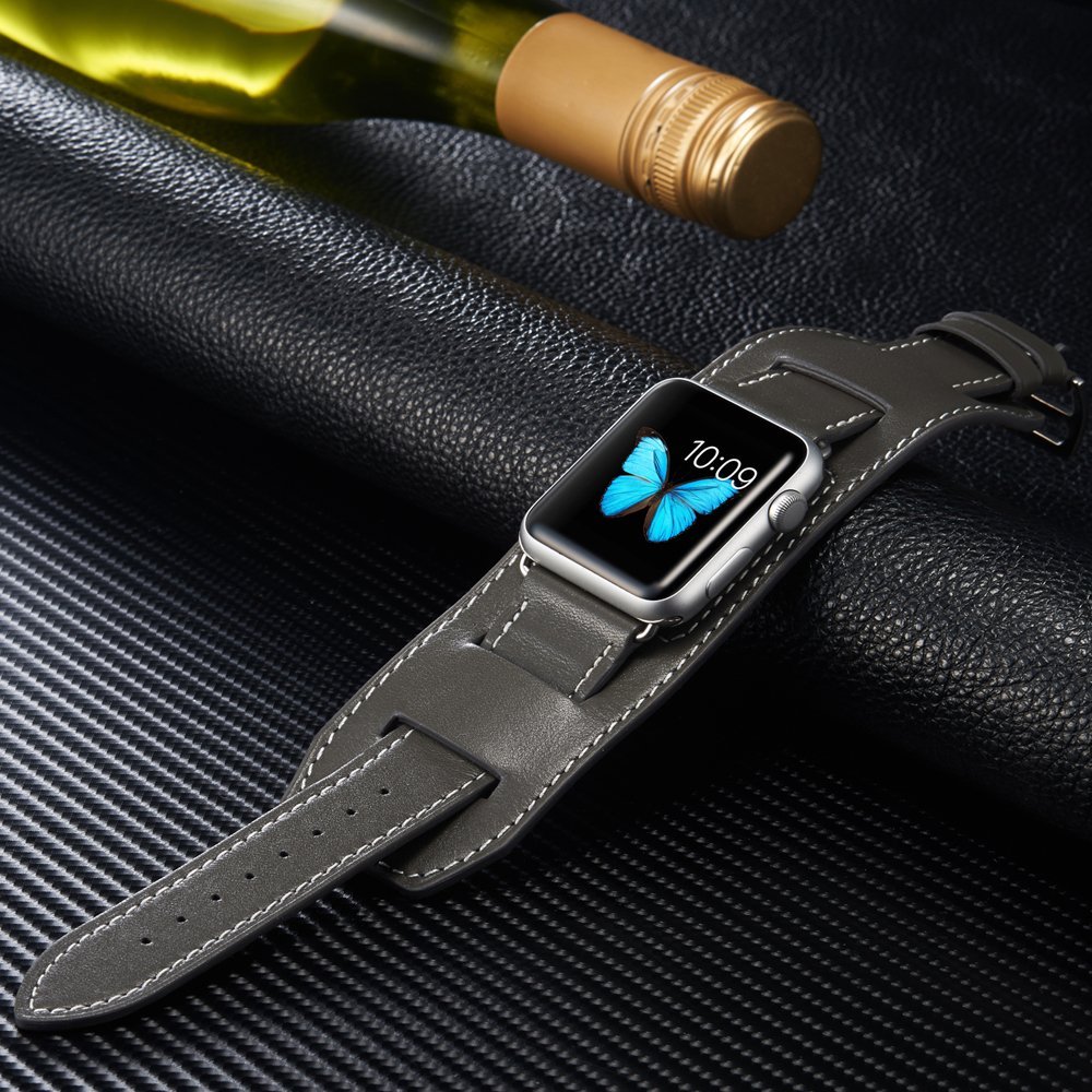 WOOZU沃卒 Apple Watch 3 38mm表带 苹果手表3代替换表带(雨前灰)