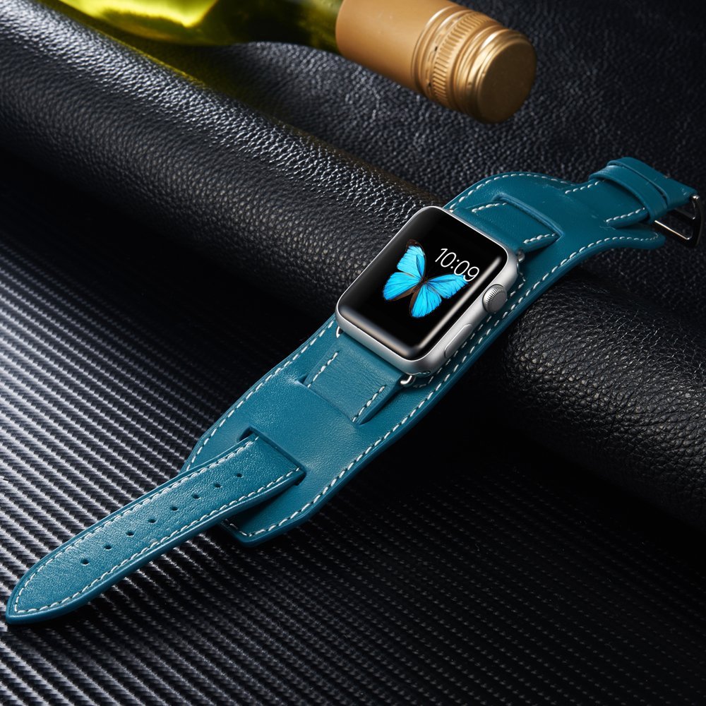 WOOZU Apple Watch Series 2 42mm表带 苹果手表3代替换表链 (萤火蓝)