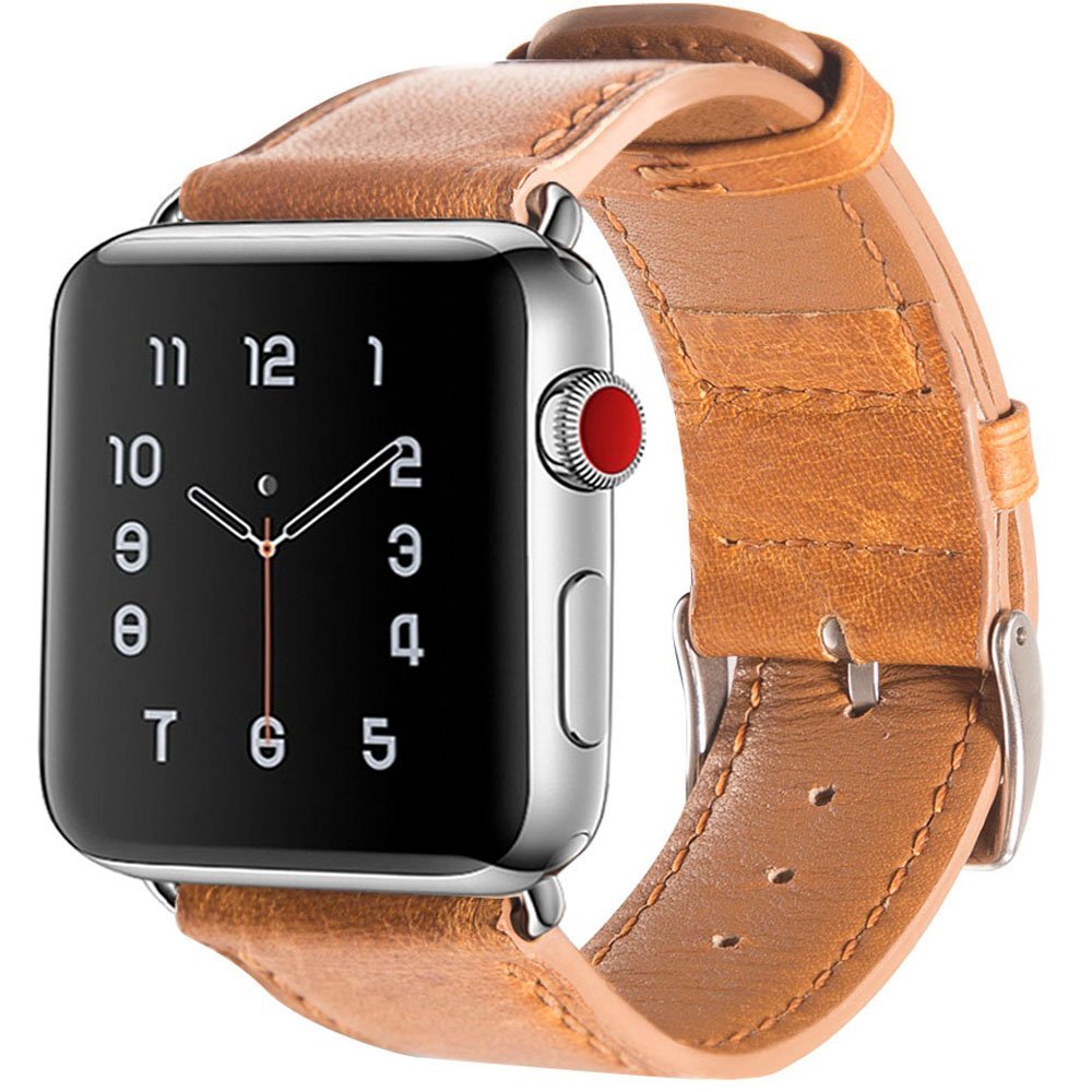 WOOZU沃卒 Apple Watch 表带 苹果手表3代替换表链(38mm, 裂棕)