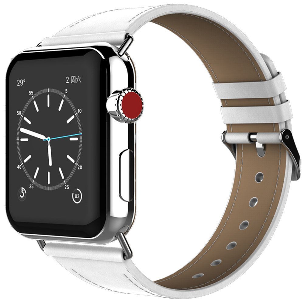 WOOZU Apple Watch Series 3 42mm表带 苹果手表3代替换表链(银花白)