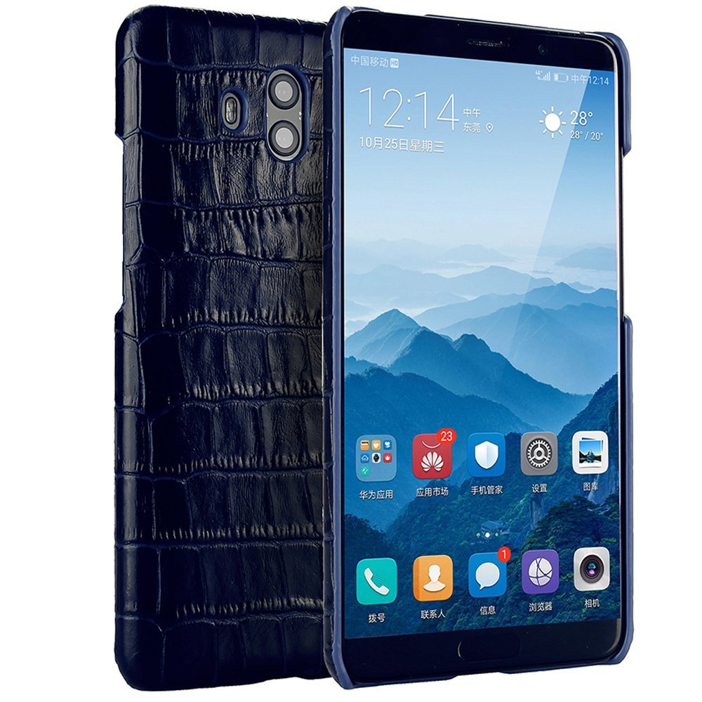 WOOZU沃卒 华为Mate10手机壳 真皮皮套 (深海蓝)