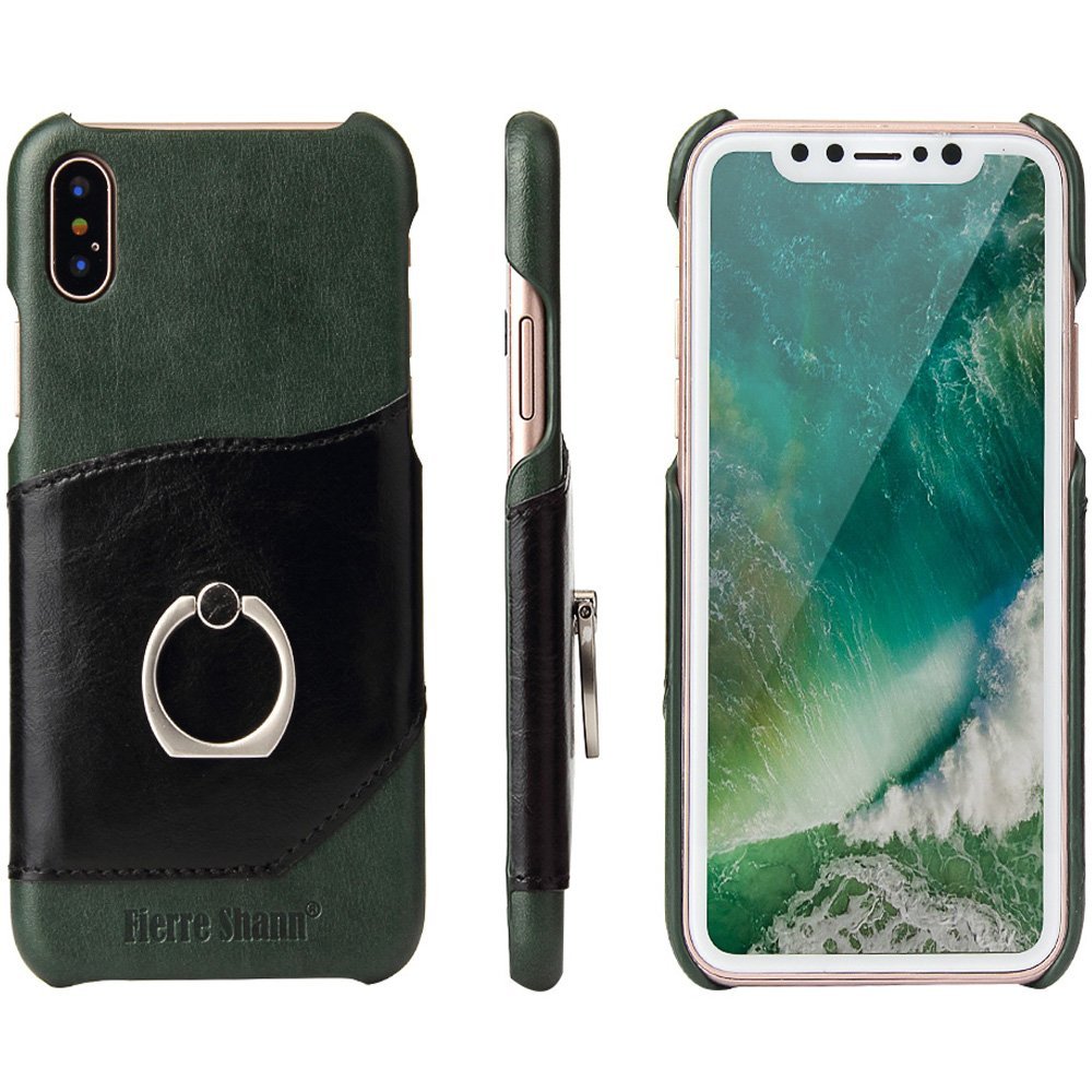 WOOZU沃卒苹果iPhone X真皮手机壳 (夏绿)