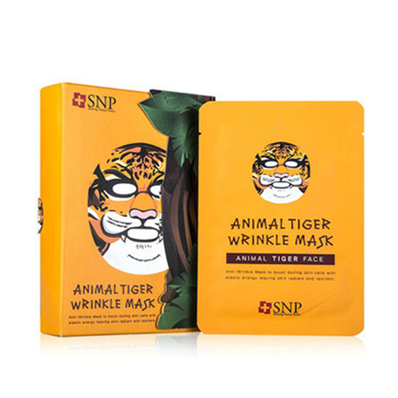 韩国SNP老虎动物面膜男女清洁保湿补水10片装抗皱紧致淡细纹