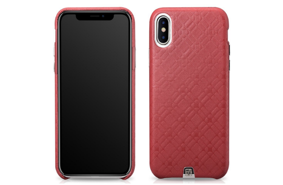 WOOZU 沃卒 苹果iPhone X 手机壳 手机套 真皮后壳(玫瑰粉)