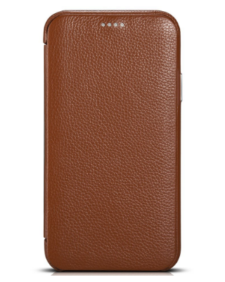 WOOZU沃卒 iPhoneX手机壳手机膜真皮 iPhone X 真皮保护套 保护膜(原木棕)