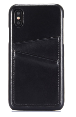 WOOZU沃卒 苹果iPhone X手机壳手机套 真皮后壳 (暗黑)