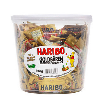 德国HARIBO哈瑞宝混合水果味橡皮糖980g桶装